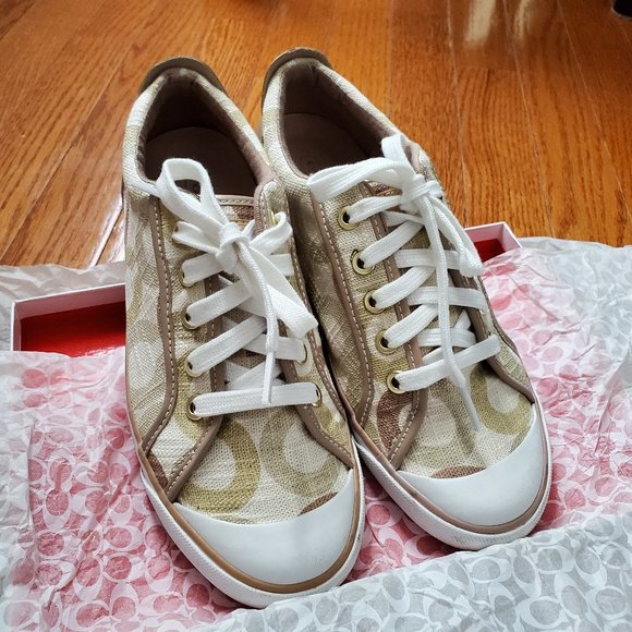 COACH Barrett Signature Canvas Sneakers Size: 7.5 - Picture 1 of 5